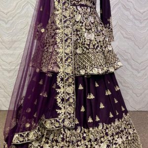 Classic Heavy Embroidery Work Indian Weightless Georgette Lehenga (Replica)